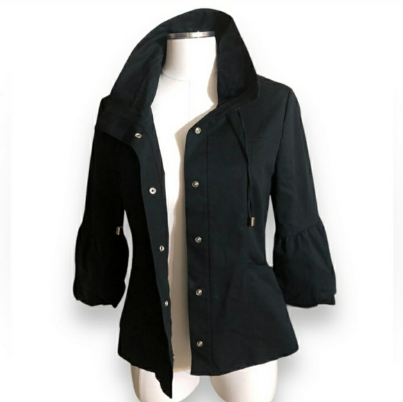 WHITE HOUSE BLACK MARKET Cropped Jacket 3/4 Puff Sleeves NWOT! - Picture 2 of 12